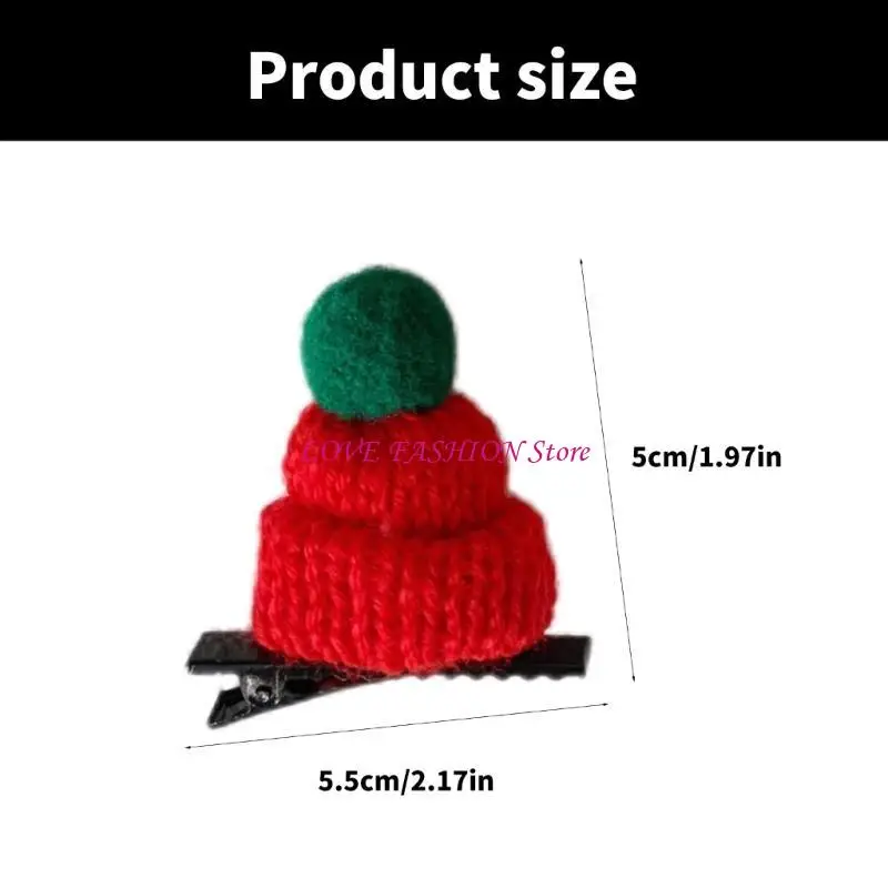 عطلات الروح الصغيرة سانتا قبعة الشعر مقطع مريح لحفل عيد الميلاد ارتداء Y166