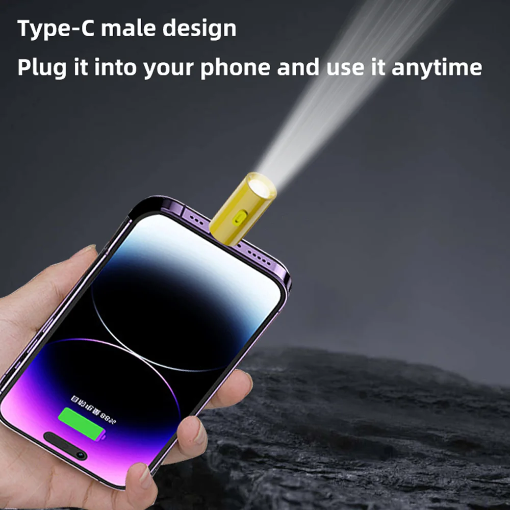 USB C LED มัลติฟังก์ชั่น Strong Light พ็อกเก็ตพวงกุญแจไฟฉายเดินป่ากลางแจ้ง Camping ไฟฉายขนาดเล็กไฟฉายขนาดเล็ก
