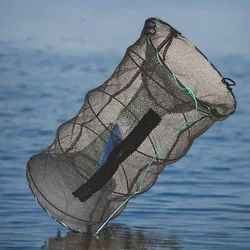 Portable Folding Fishing Net Shrimp Crab Trap Mesh Cage Durable Nylon Fishing Net For Carp Crucian Pike Outdoor Fishing Gears