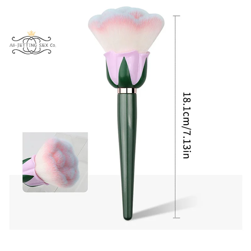 Pinceau de fond de teint professionnel en forme de Rose, brosse à poudre libre, correcteur d'ombre, outils de beauté de maquillage pour Base de visage pour femmes