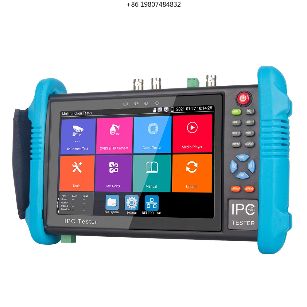 9800 Pro 7 Inch H.265 4K CCTV Tester IP Analog Tester POE Output Cctv Ip Tester