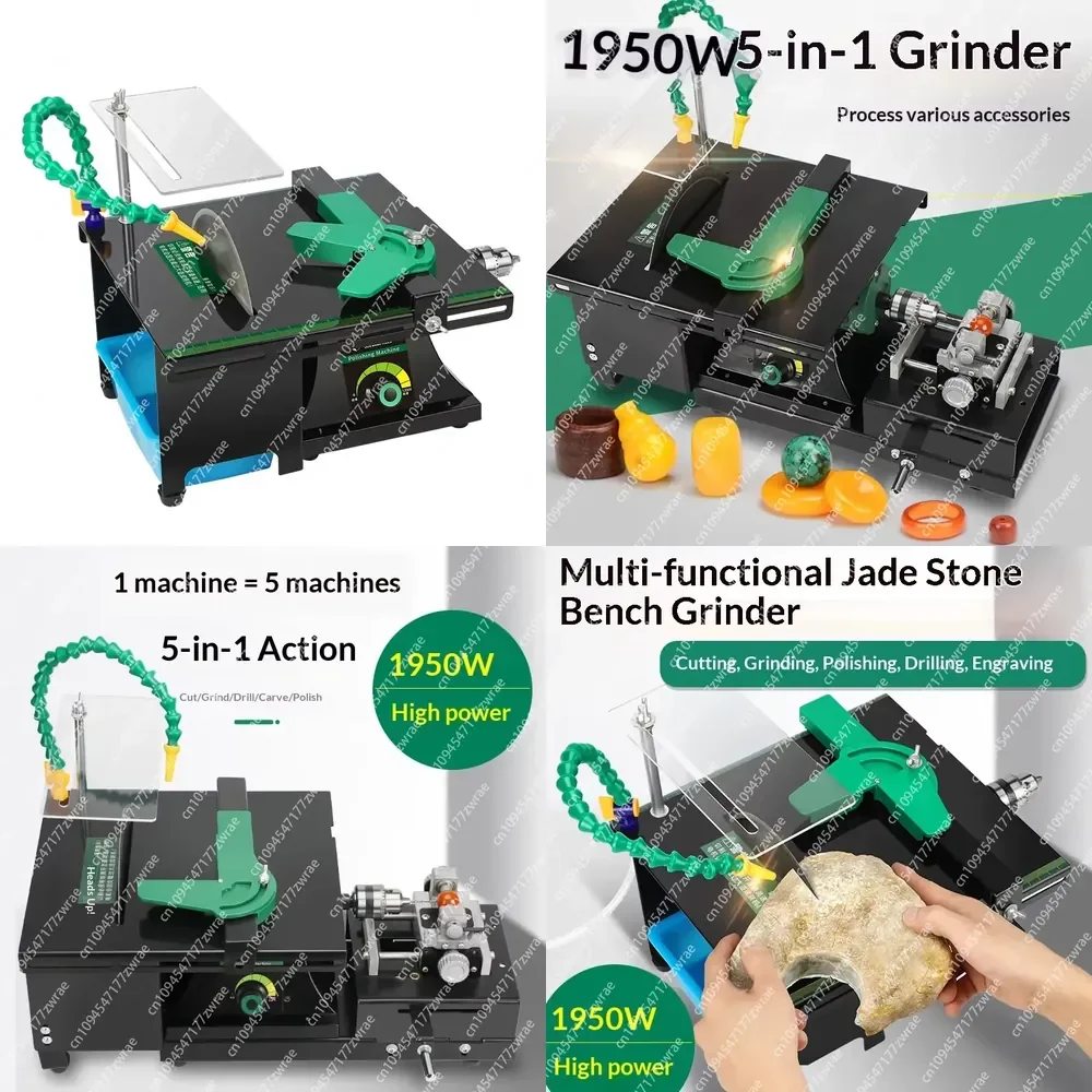 1950W High Power Bench Grinder Mini Cutter Saw Jade Carving Machine Polishing Grinding Table Saw