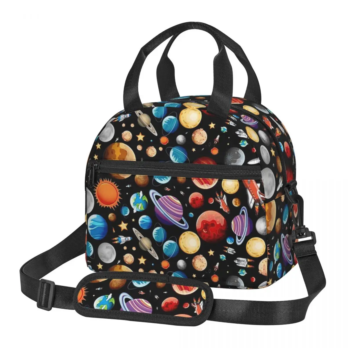 Solar System Space Planets Universe Lunch Bags Insulated Bento Box Portable Lunch Tote Picnic Bags Cooler Bag for Woman Children