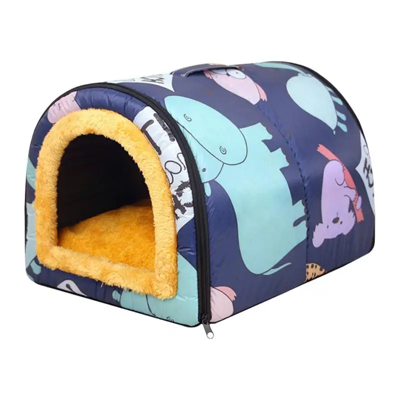 Dog House Outdoor Pet Tent Washable Cats Shelter Waterproof Outdoor Cat House Pet Cave Winter Animal Tent Bed Anti-Slip Kitten