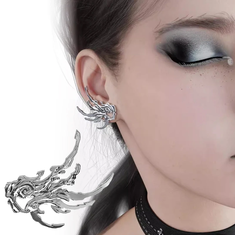 Wave Stud Earrings In Cyberpunk Style, Made Of Copper, Are Perfect For Women And Men As Jewelry Accessories And Party Gifts
