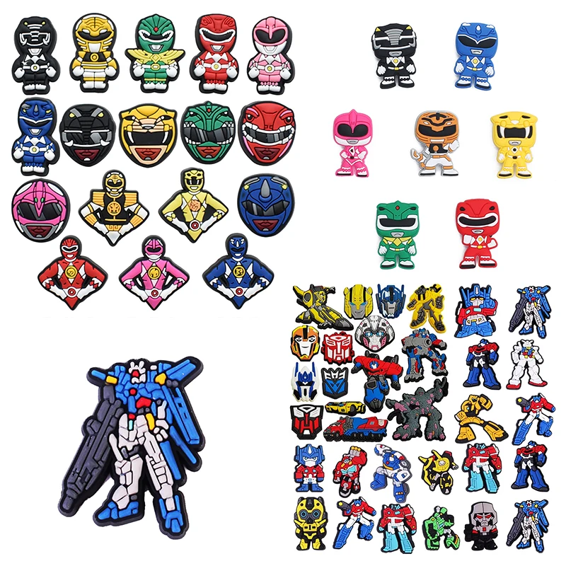 مزيج 6-198 قطعة لعبة روبوت الأحذية السحر البلاستيكية إكسسوارات الأحذية ل قباقيب الصنادل الديكور مشبك الاطفال هدايا عيد الميلاد والهالوين