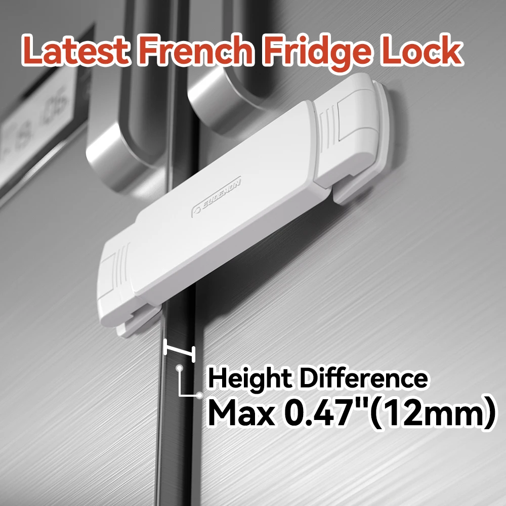EUDEMON-Segurança Do Bebê Porta Francesa Frigorífico Bloqueio, Impedir o Bebê de Abertura Geladeira, Freezer Lock, 1Pc