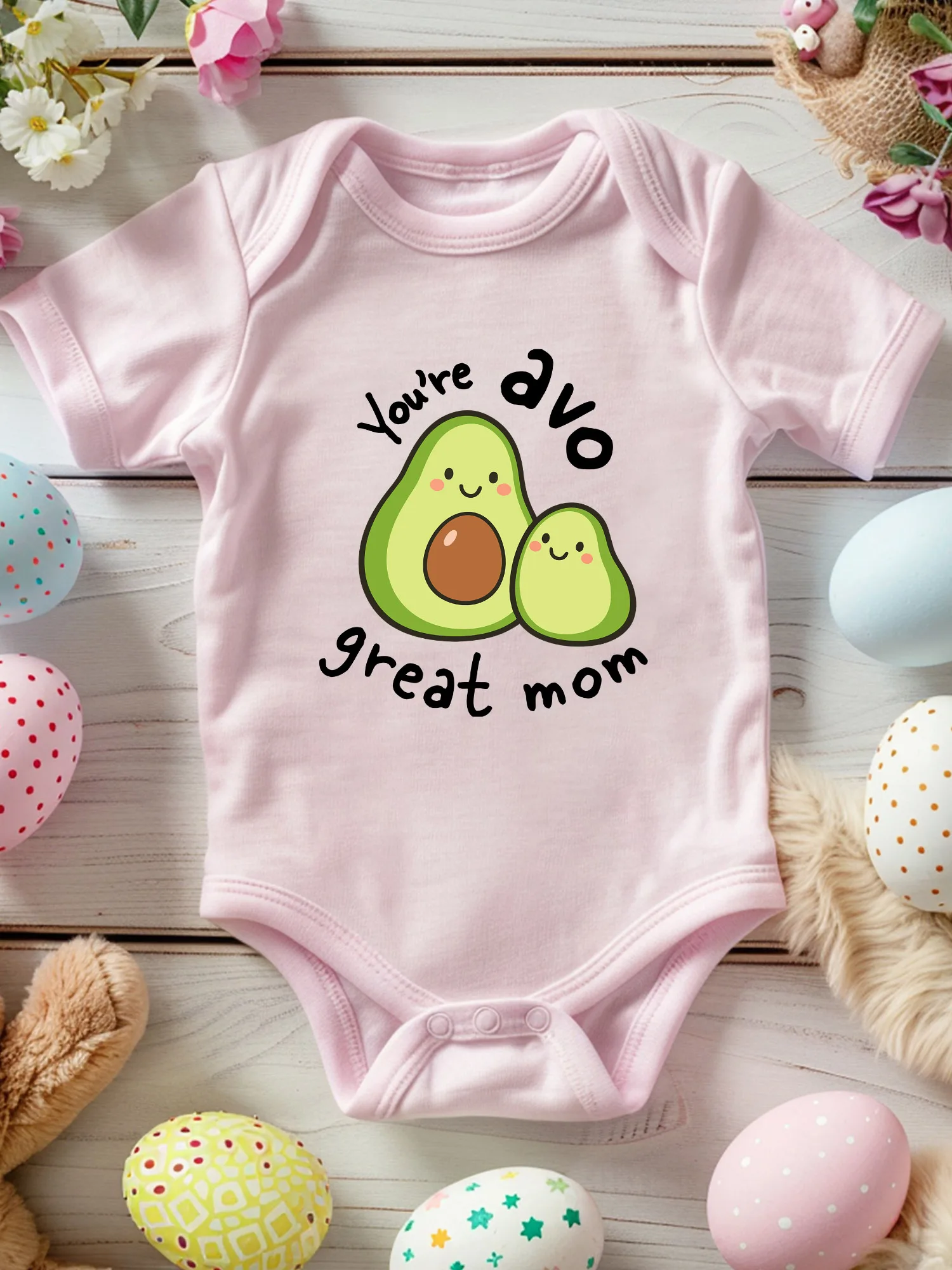 

Детский комбинезон-слип You're Avo Great Mom, унисекс, 100% хлопок, мягкий, всесезонный, розовый, 190 г/м²
