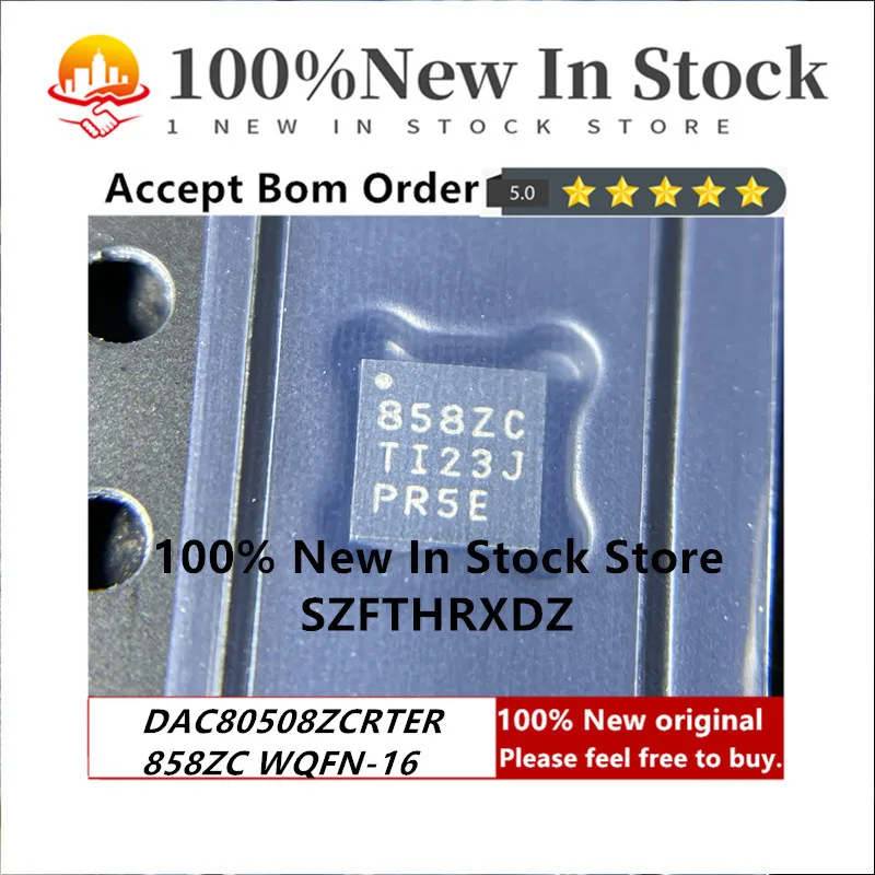 

100% NEW ORIGINAL DAC80508ZCRTER WQFN-16 858ZC WQFN16 DAC 8-CH R-2R 16-bit 16-Pin (1PCS)