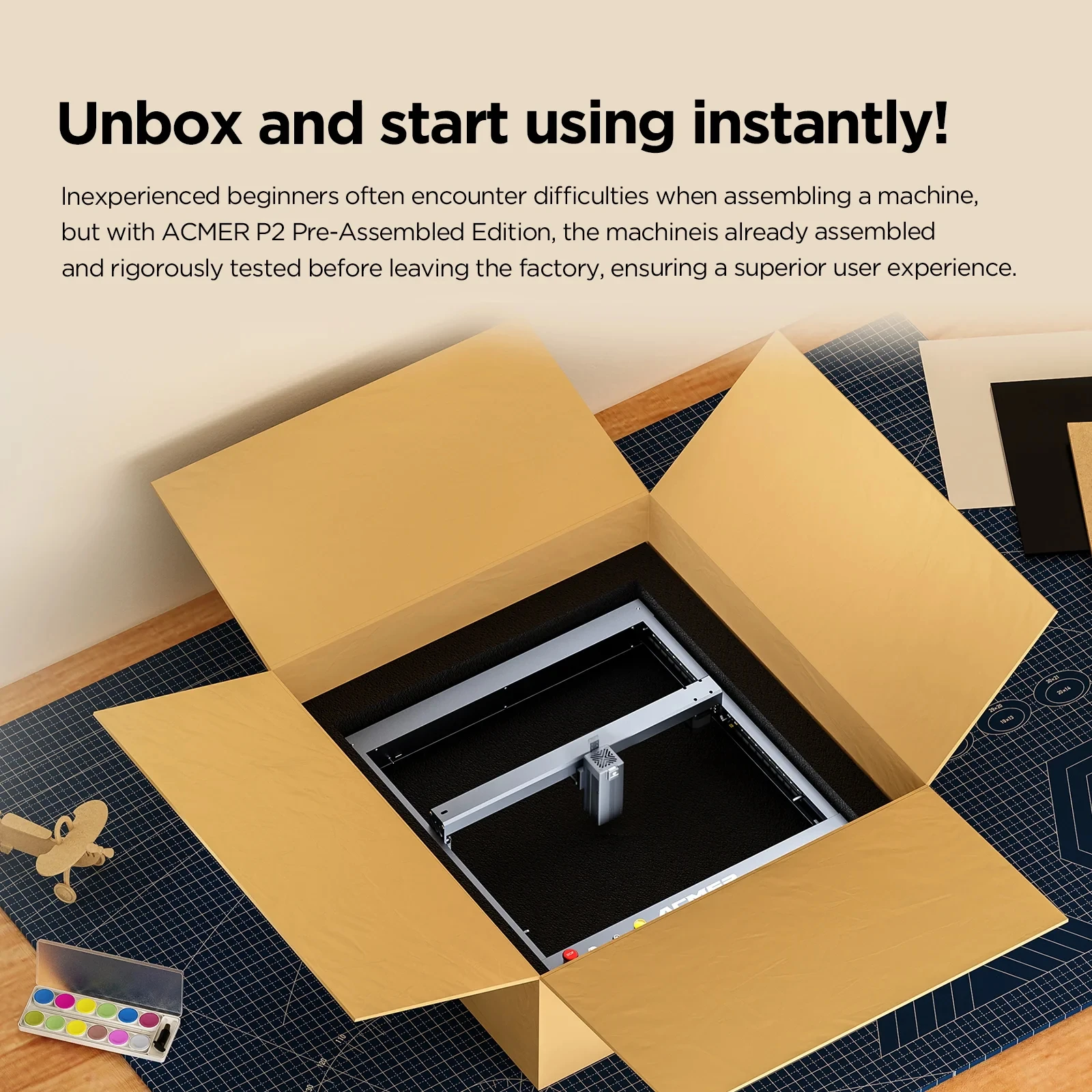 ACMER P2 2W IR Laser Engraving Machine With 1064nm Infrared Laser Head Cut Machine For Acrylic Plywood Leather Laser Engraver