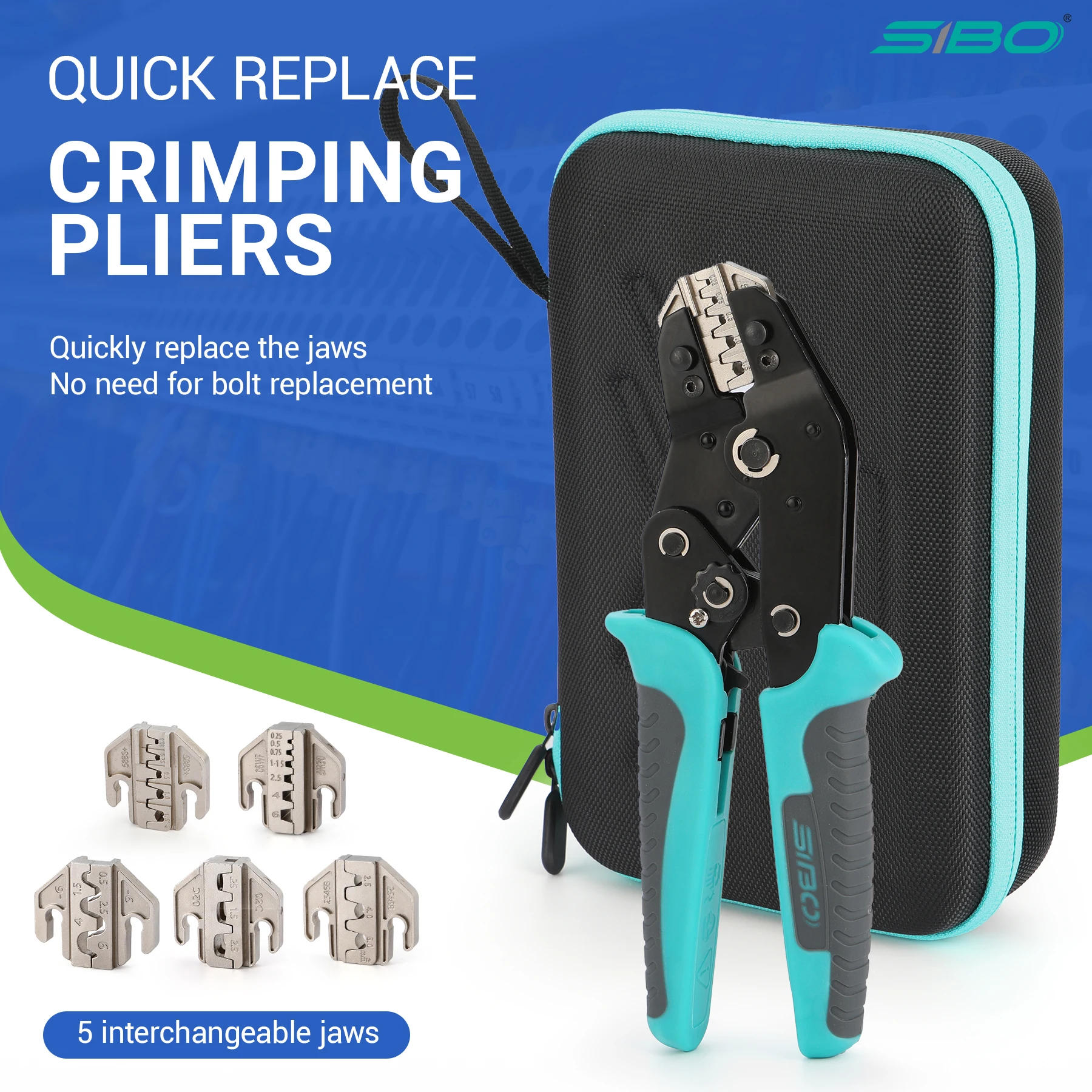 Crimping Tools Kit Quick Jaws Replace For Crimp Non Insulated Open Barrel Ferrule Tubular MC4 Solar JST Terminals Connector