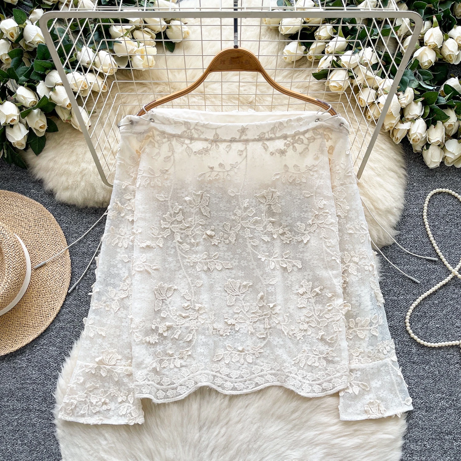 

Sexy Embroidered slash neck long sleeve slim Tanks Camis Chic Women Party Top Y2k High Street women clothing