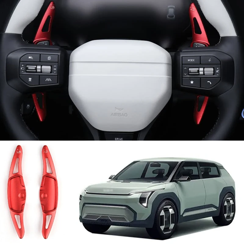 

Для Kia EV3 2024 2025 2 шт. алюминиевый красный серебристый руль, рычаг переключения передач, удлинитель с левым рулем/правым рулем
