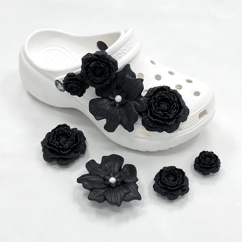 Modische Blumen-Schuhcharms-Set Premium Schuhdekoration DIY Abnehmbare Schuhschnalle 1 Set – Detail 1