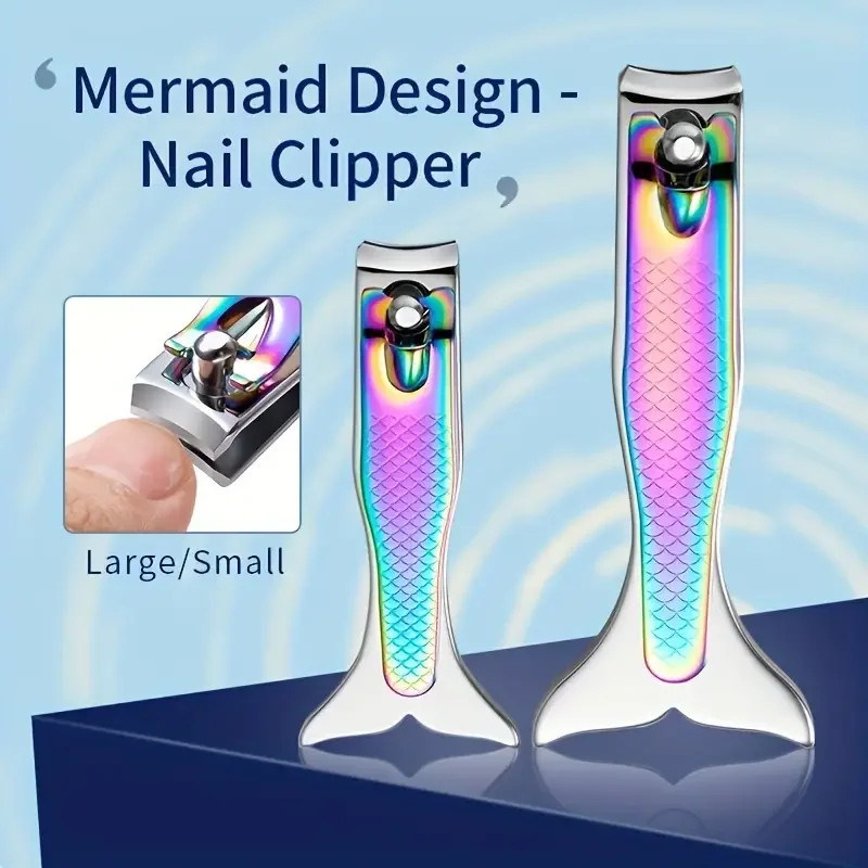 New Mermaid Stainless Steel Nail Clippers Nail Size Men\'s And Women\'s Nail Clippers Two Sets Of Home Nail Clippers