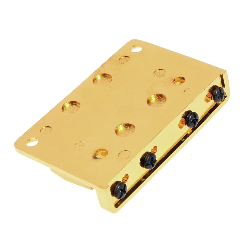 

Мостик для бас-гитары L-образной формы, 4 струны, 79.5x51.5 мм, с расстоянием между струнами 18 мм, фиксированный, черный/золотой/серебристый