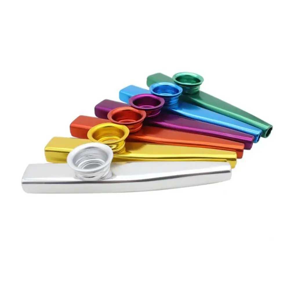 Gli strumenti Kazoo in metallo in lega di alluminio imparano facilmente strumenti musicali flute Multi colori durevoli bocca a diaframma Kazoos