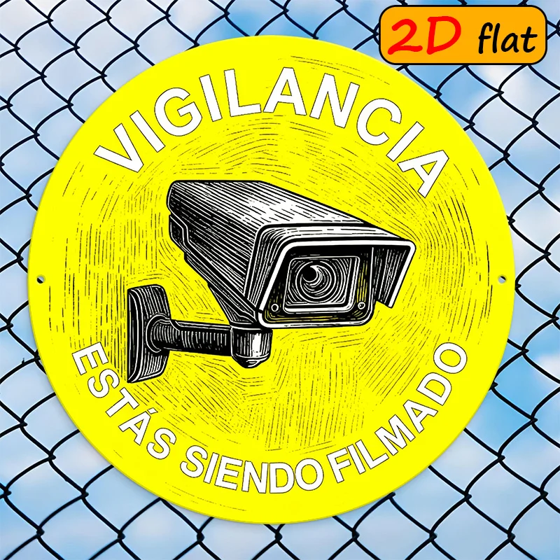 CIFBUY Flat Aluminum Wall Art Waterproof Vigilance Surveillance Sign for Home Shop Warehouse Decor Outdoor Metal Plaque Sign