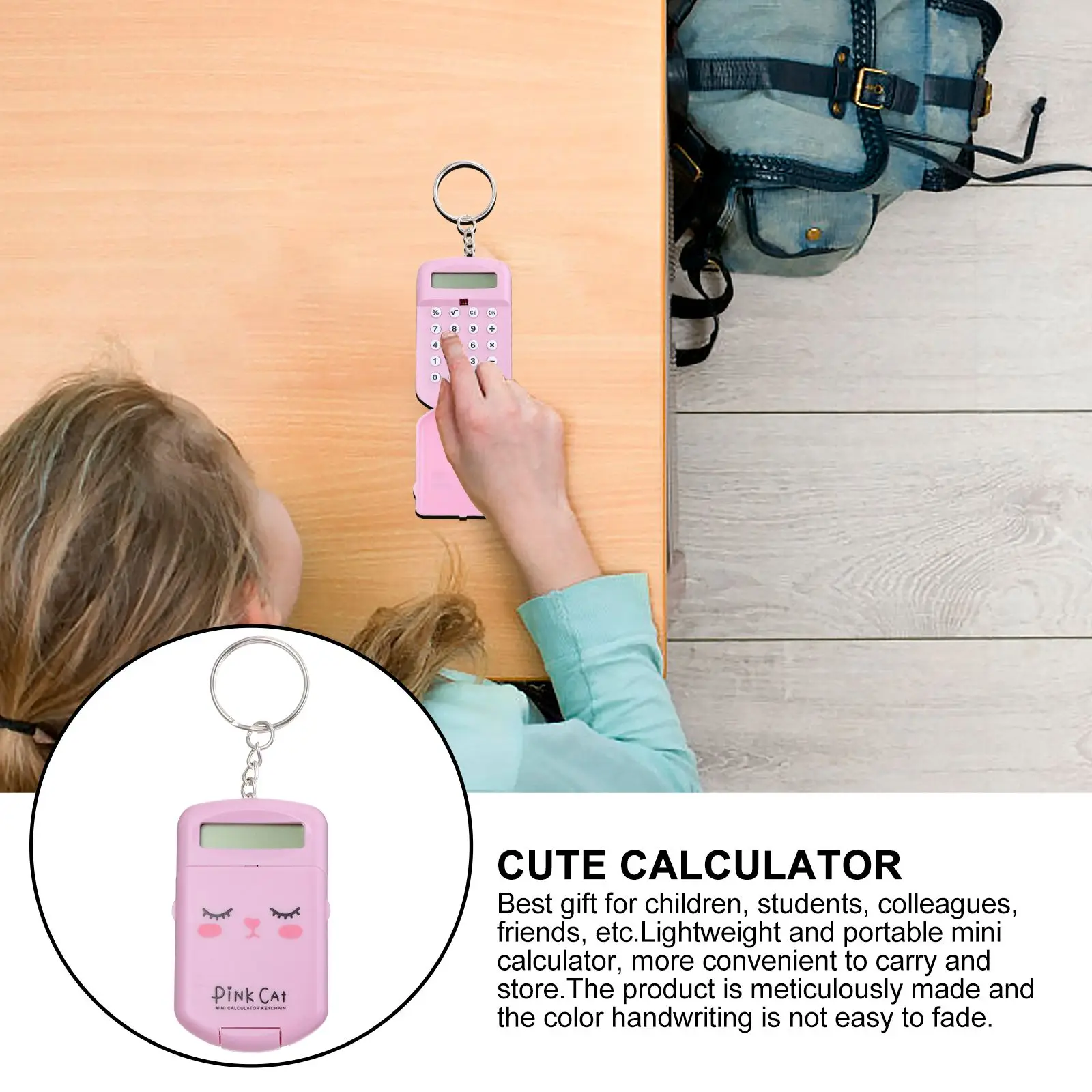 

2pcs Mini Calculator Cute Small Lightweight Portable for Kids Students Nurse Office Use Plastic Durable Practical Sensitive Keys