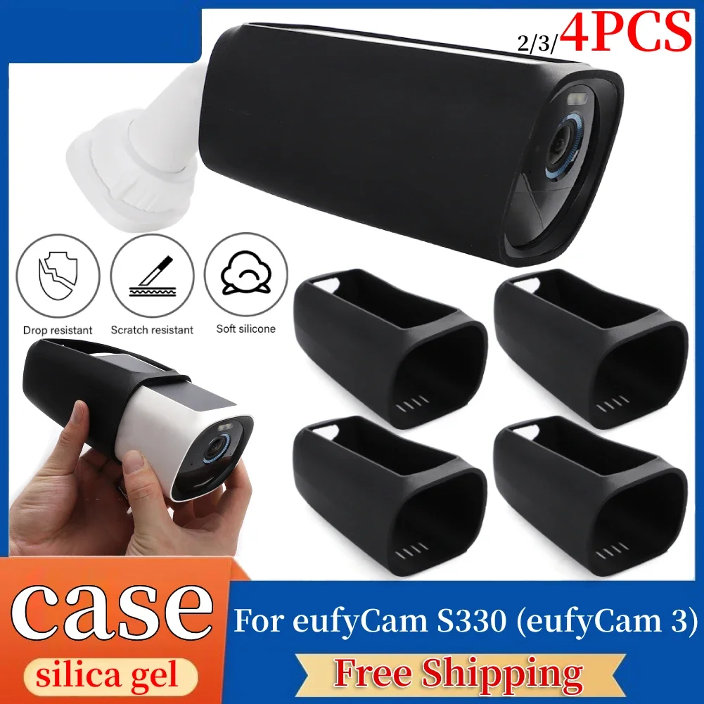 2/3/4Pcs Silicone Protective Covers Security Camera Protective Case Anti-Scratch Protective Cover for Eufycam S330 Eufycam 3