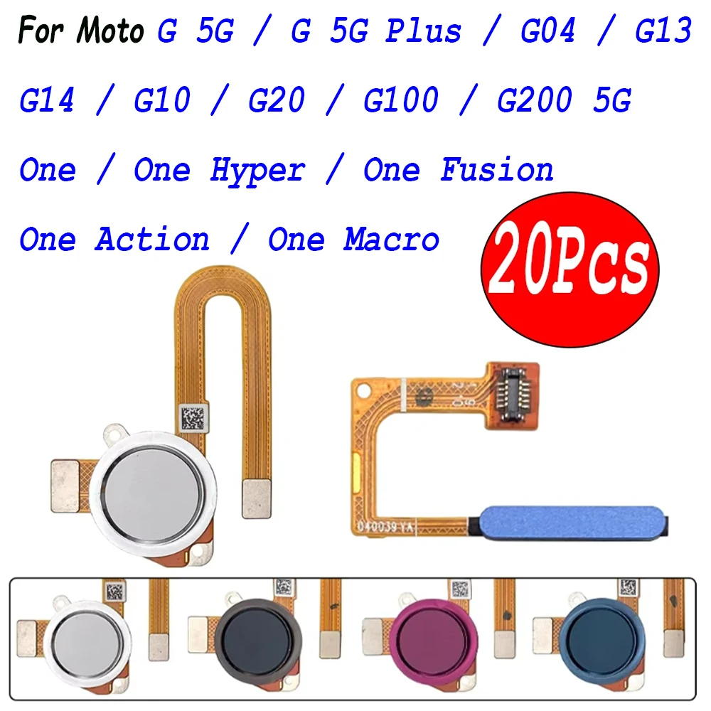 

20 шт., для Moto G 5G One Vision Hyper Fusion Plus Action Macro G04, датчик отпечатков пальцев, сканер, домашний возврат, сенсорный идентификатор, разъем Flex