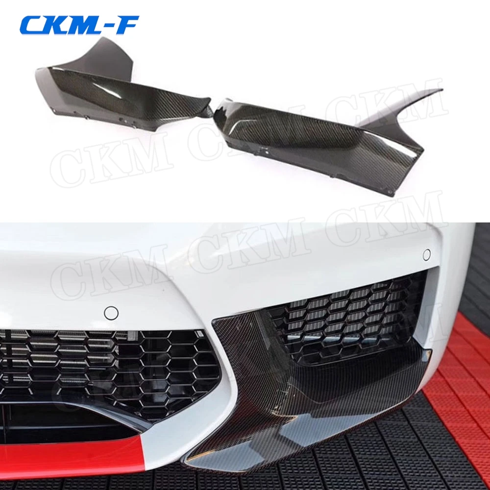 

Carbon Fiber Front Corner Bumper Lip Spoiler Protector For BMW 5 Series F90 M5 MP Style 2018 2019 FRP Front Splitter Pieces