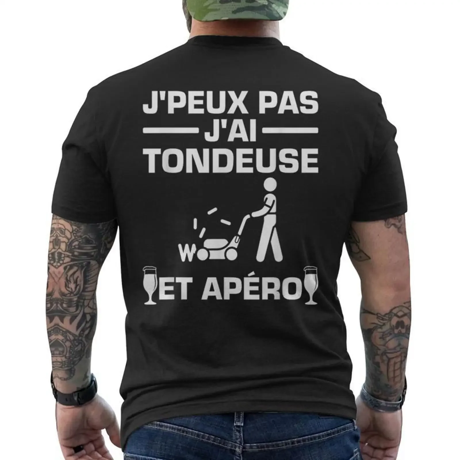 Humour Faire Le Gazon T shirt imprimé au dos Cadeauxyz vintage Washed Comfortable streetwear Slightly Stretched Casual