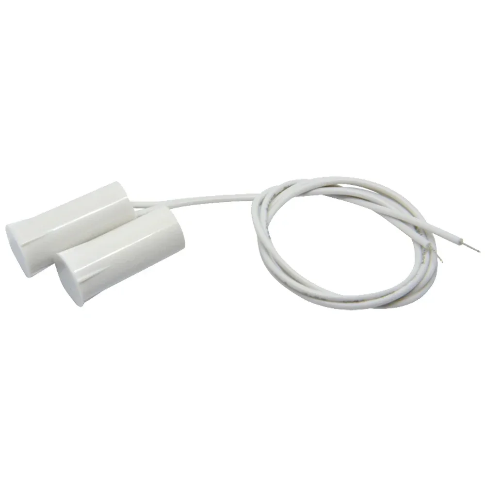 20Pcs Embedded Slim Magnetic Sensor Limited Gap Detector White Color Plastic Door Open Alarm Normally Close with Cable