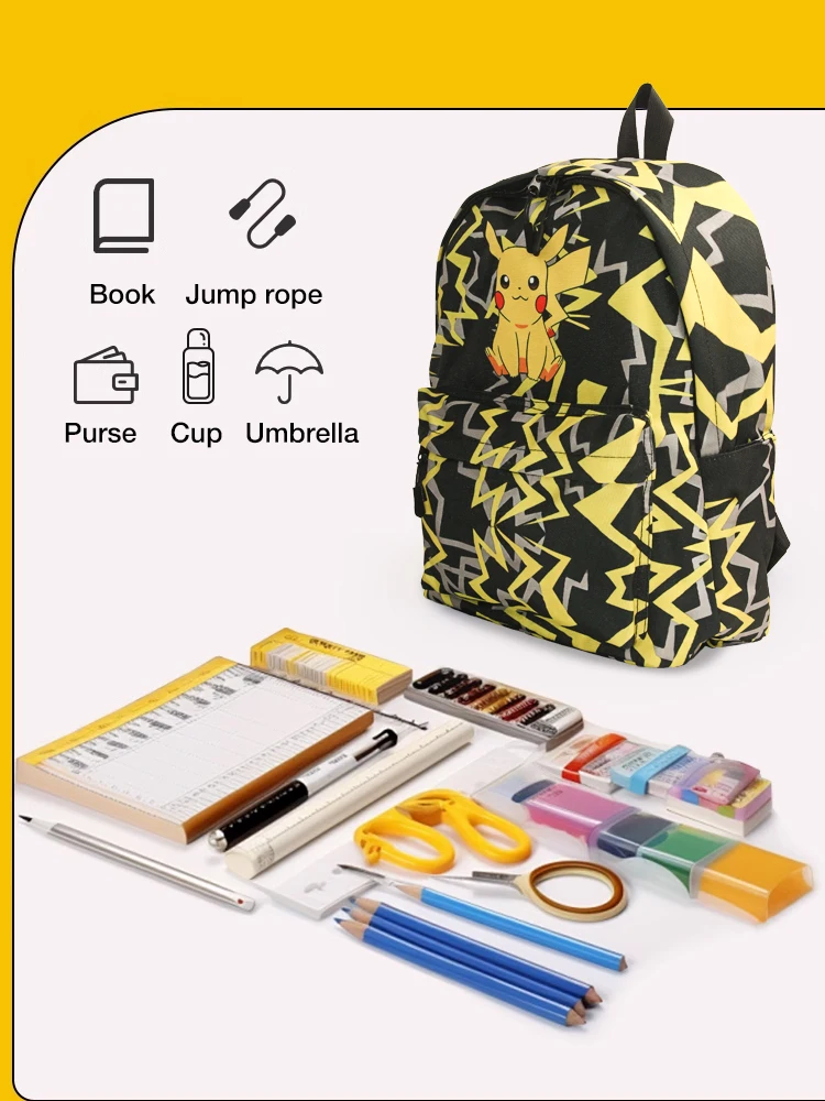 Wholesale MINISO Disney Anime Pokemon School Bag Pikachu Backpack Comfortable Student School Bag Boys And Girls Gifts