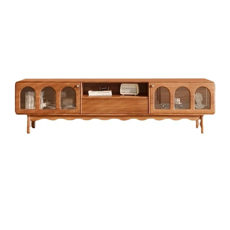 

cabinet, retro side cabinet, log combination French style, small apartment simple living room, American medieval home floor