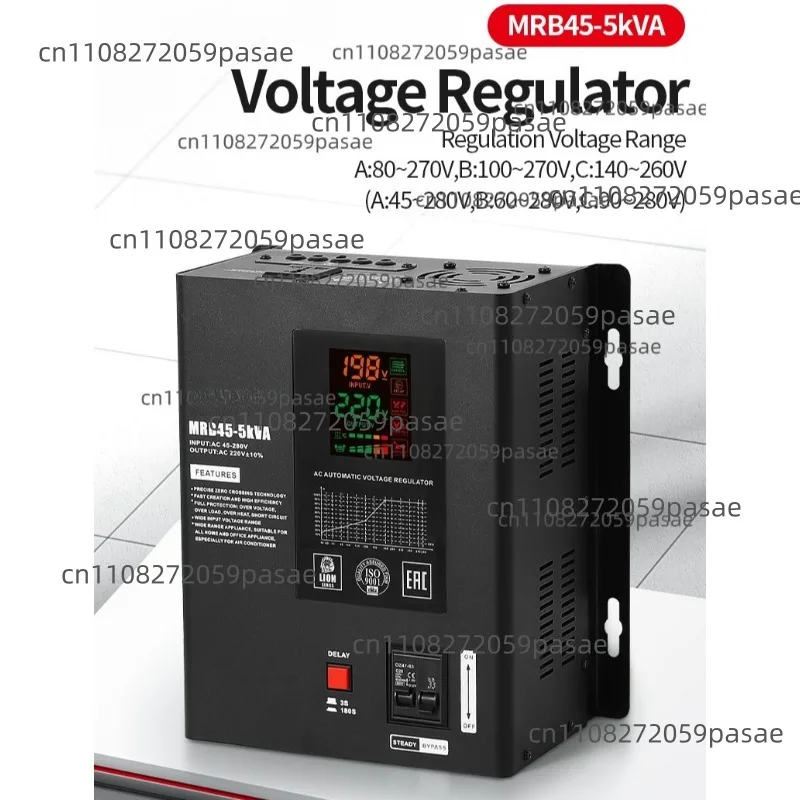 AVR 5KVA 45/60/90V-280V Wide Voltage 220V Electronic Regulator Tension Automatic Voltage Regulator Stabilized