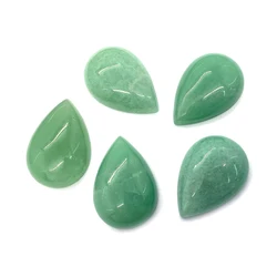 Natural Green Aventurine Stone No Hole Cabochon Beads Water Drop Shape CAB Cabochon Beads Fit Ring Necklace Fashion Jewelry 1pcs