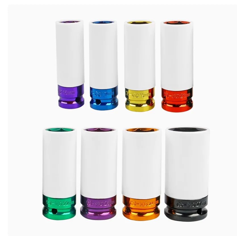 1/2 Pneumatic Extended Tire Screw Cannon Sleeve Protective wheel hub anti scratch sleeve tool 15-27mm auto repair tool part