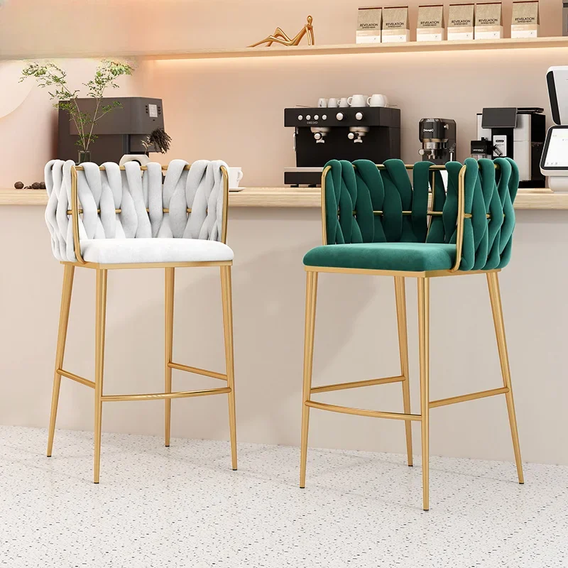 Modern Counter Bar Stools - Nordic Office Replica Designer Seating Reception High Metal Chair Minimalist Tabouret De Bar