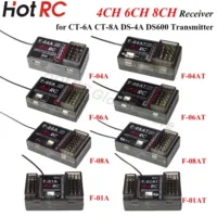 HOTRC 2.4Ghz 4/6/8 Channel F-04AT F-06AT F-08AT F-01AT PWM Light Control Gyro Receiver for RC Transmitter Car Boat Airplane Tank