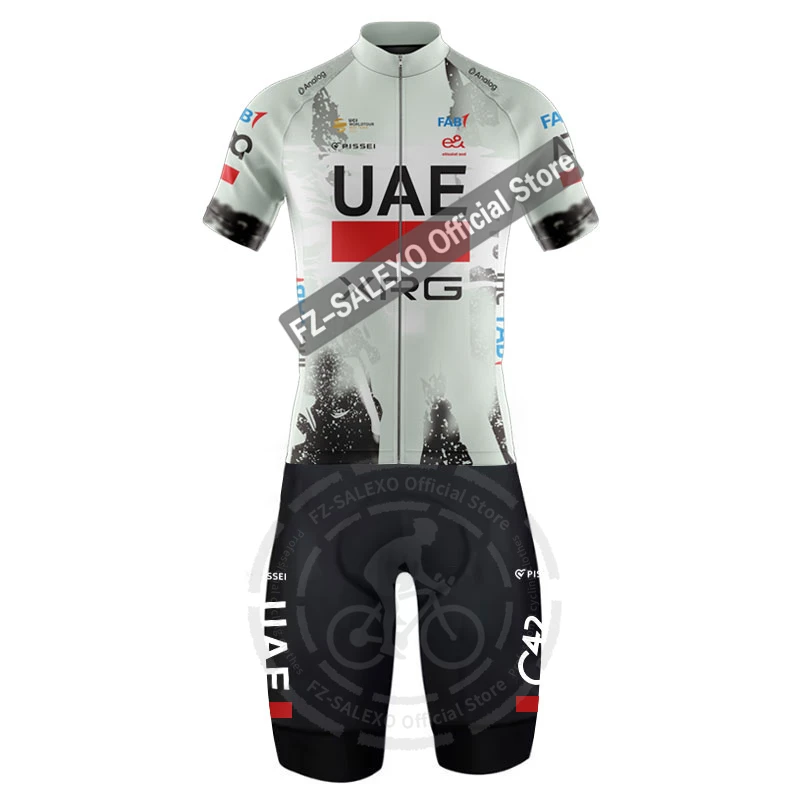 

Цельный комбинезон UAE, летний гоночный комбинезон с короткими рукавами, колготки для велоспорта и бега, моно De Ciclismo Hombre, мужской костюм для триатлона