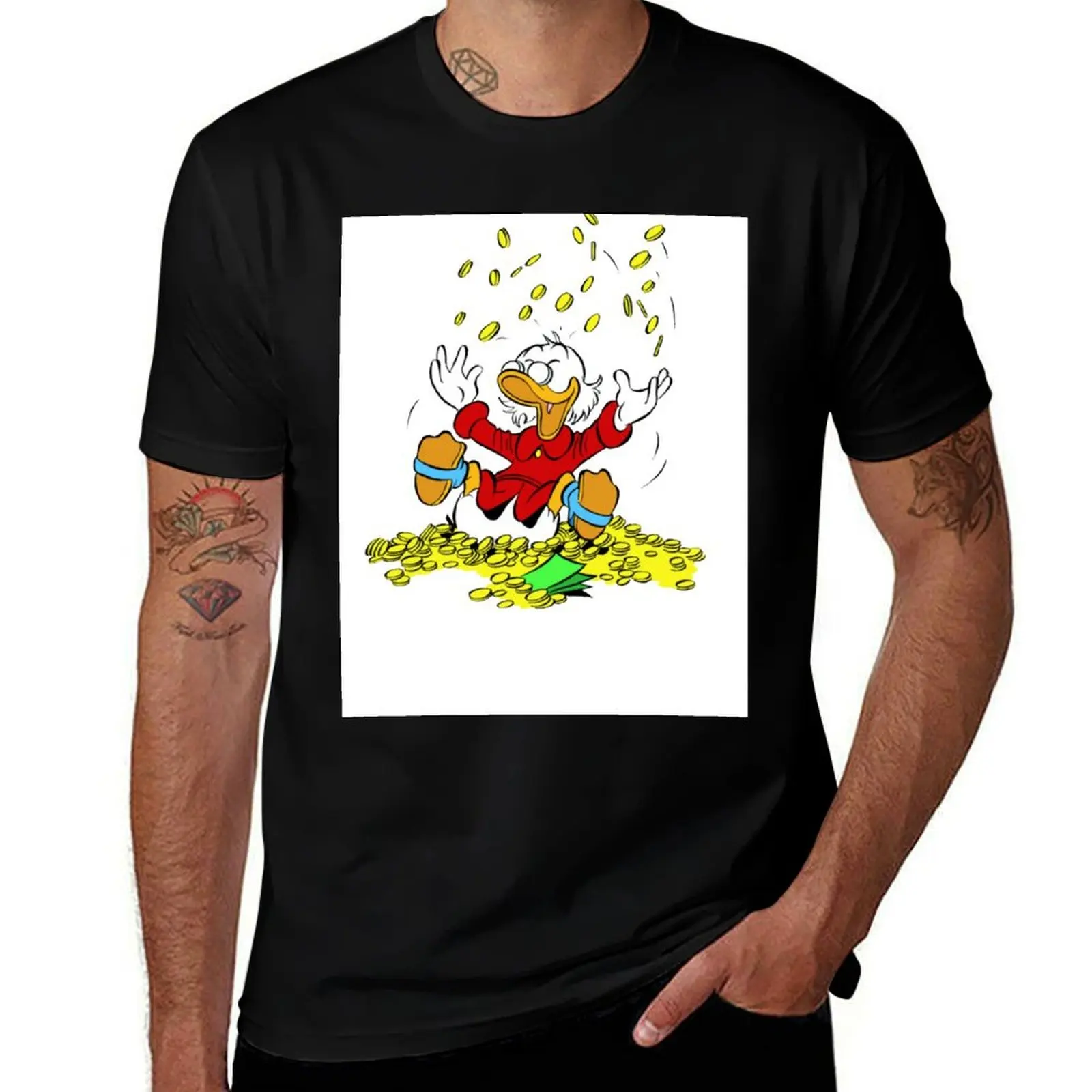 

Uncle Scrooge Happy Shower T-Shirt man tshirt men t shirt cotton 100%