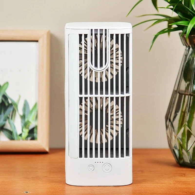 

Portable Air Conditioner Fan USB Personal Evaporative Air Cooler With 3 Speeds Night Light 120ml Water Tank 3600mAh Battery