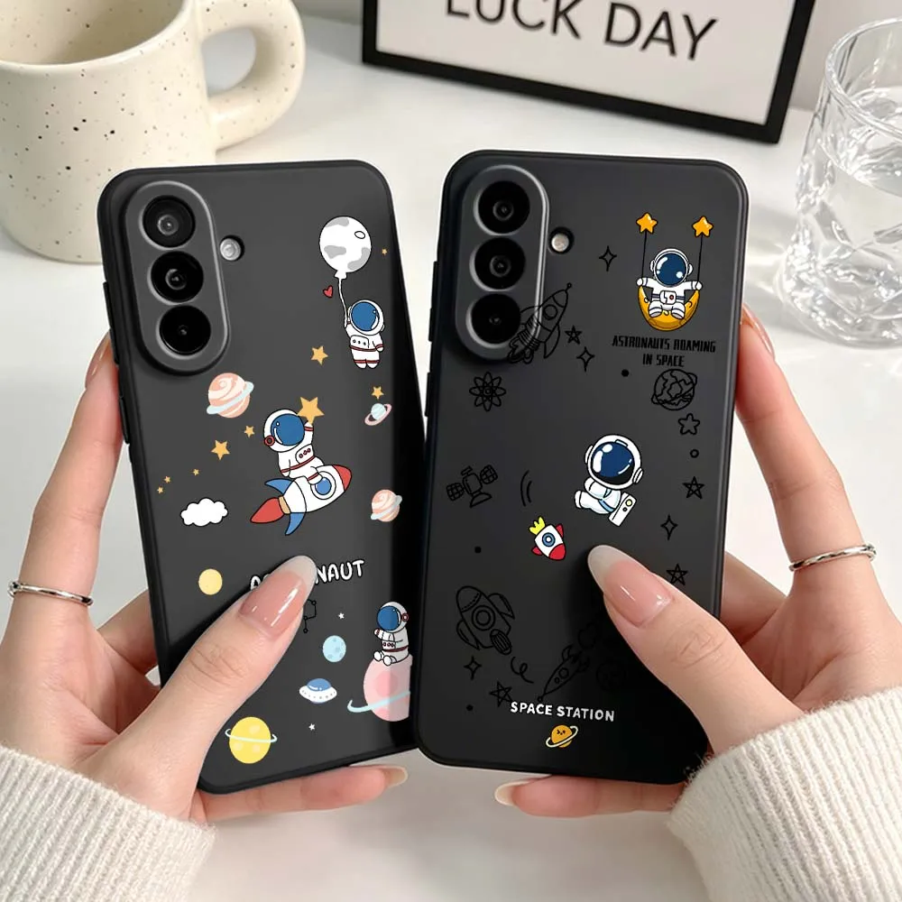 Astronaut Space For Samsung A04 A05 A06 A07 A12 A3 A14 A15 A16 A17 A23 A24 A25 A26 A32 A22 A31 Black Phone Case
