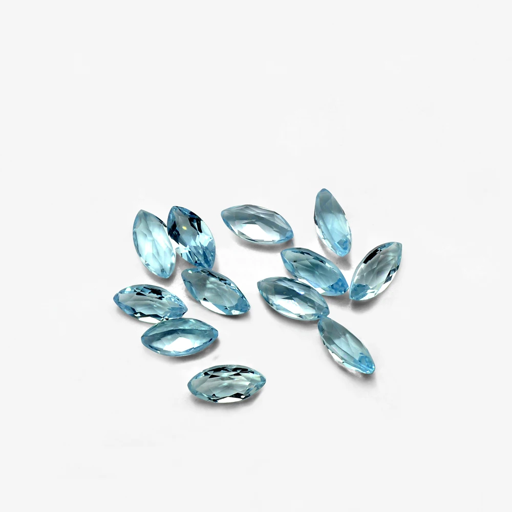 

50pcs 20pcs Loose Gemstone No Treated Authentic Natural Skyblue Topaz Marquise 2x4mm-8x16mm DIY Jewelry