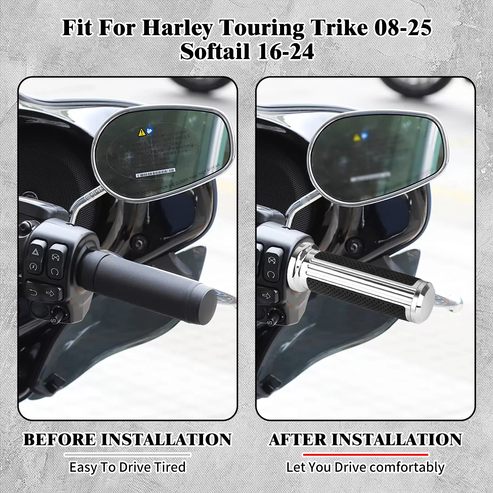 Motorcycle 1'' 25mm Electronic Throttle Handle Bar Hand Grips Handle Grip CNC For Harley Touring Electra Glide Softail Fat Boy