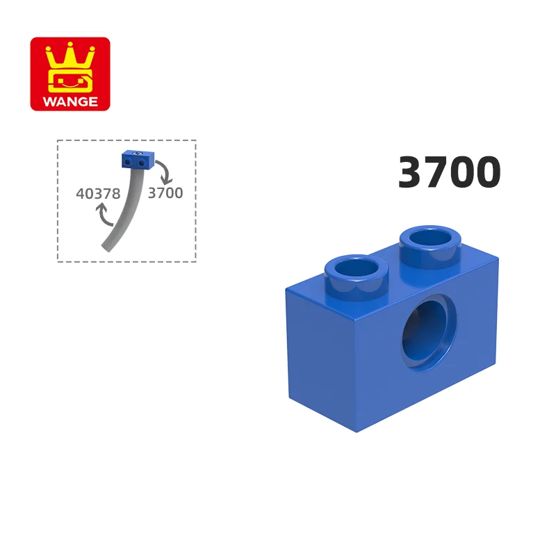 Wange 3700 100g/125Pcs 1x2 With1 Hole Building Block Moc Color Accessories Creativity with Bricks DIY Children Toy Assembly Gift