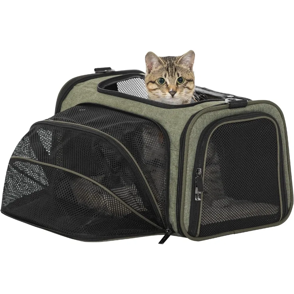 

Cat Carrier Expandable Rabbit Carrier Small Cat Carrier Approved, Soft-Sided Portable Small Animal Travel Bag for Kitten