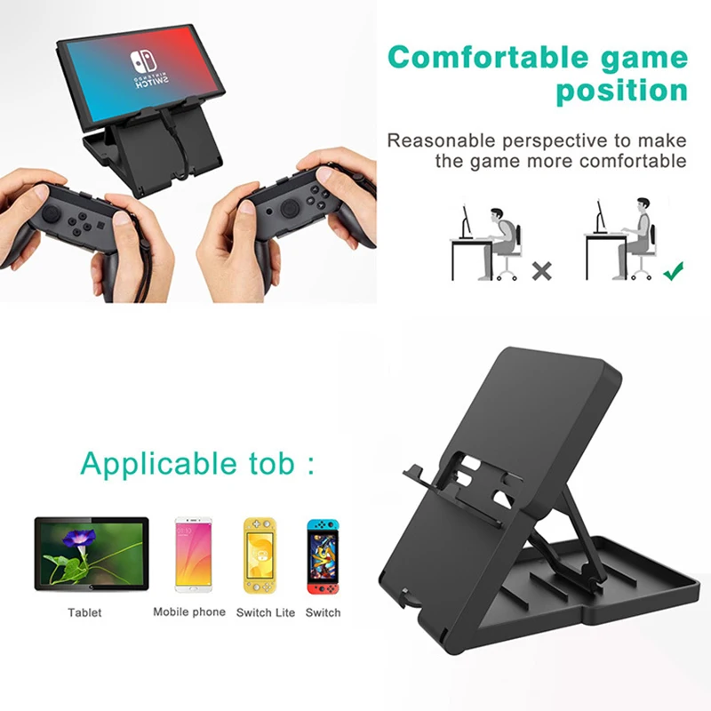 Soporte plegable para Nintendo switch lite, soporte con 5 tarjetas de juego, almacenamiento para consola oled