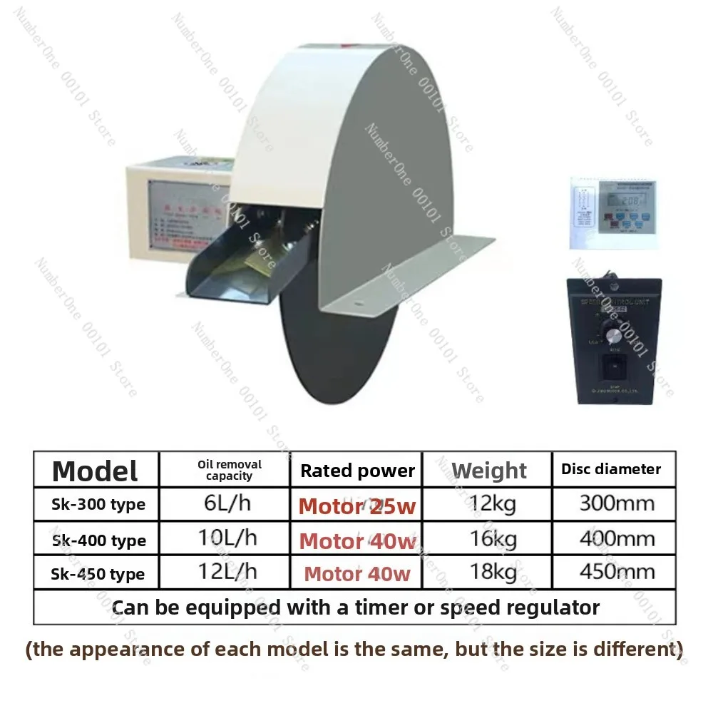Machine tool disc-type oil-water separator for cutting fluid purification, disc-type oil-water separator, oil skimmer