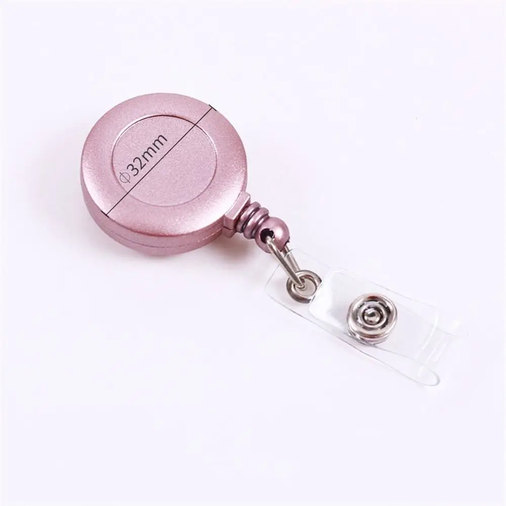 ทองเงิน ID ผู้ถือบัตรชื่อแท็ก Anti-Lost Retractable Badge Reel เข็มขัดคลิปพวงกุญแจคลิปดึงหัวเข็มขัดอุปกรณ์โรงเรียน