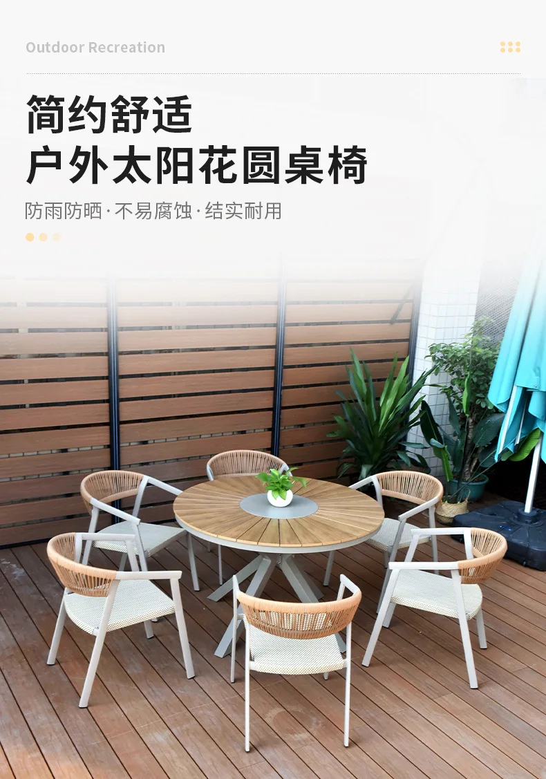طاولات وكراسي خشبية خارجية إسكندنافية، فناء، شرفة، أثاث خارجي للترفيه، حديقة فيلا