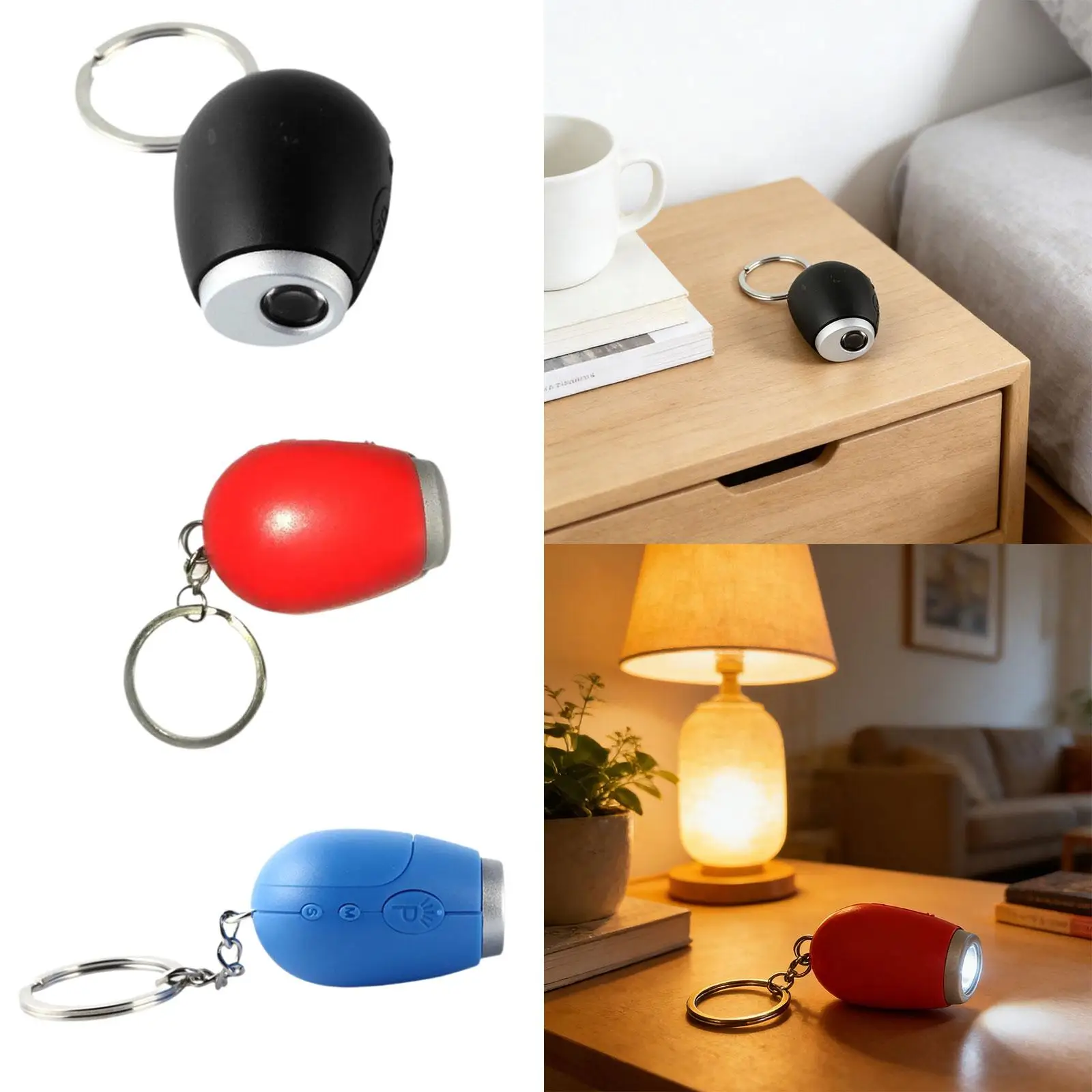 Portable Mini LED Projector Clock Key Chain Durable Plastic Digital Alarm Clock for Bedroom Office Travel