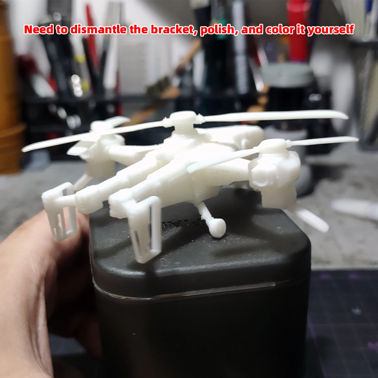 1/72 Modellbausatz 3D Harz Miniatur Diorama Gebäude Unbemalter Sci-Fi Hubschrauber DIY – Detail 2