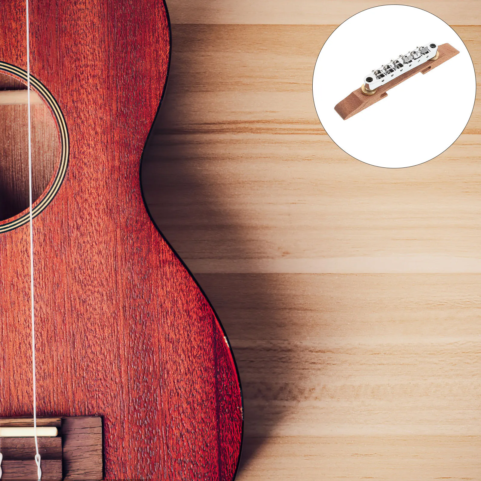 

Electric Guitar Bridge Roller Bridge Replacement For Jazz Guitars Zinc Alloy Wood Saddle Smooth Action Sturdy Guitar Part